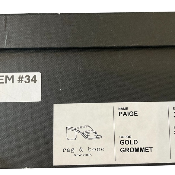 Rag & Bone Gold and Black Studded Mules - Picture 5 of 5